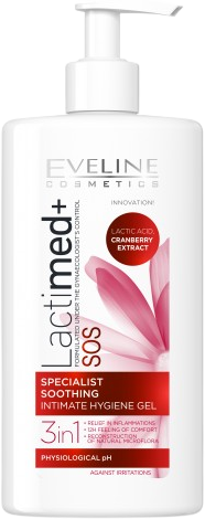 Eveline LactiMED+ SOS Zklidňující intimní gel 3v1 250 ml