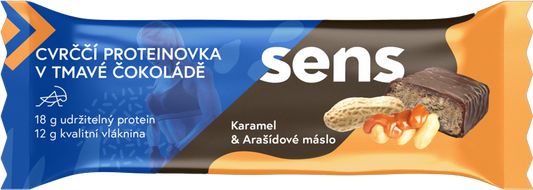 Sens Cvrččí Proteinovka v Tmavé Čokoládě - Karamel & Arašíd 60 g
