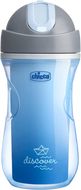Chicco Termo lahev netekoucí s brčkem 14m+ modrá 266 ml
