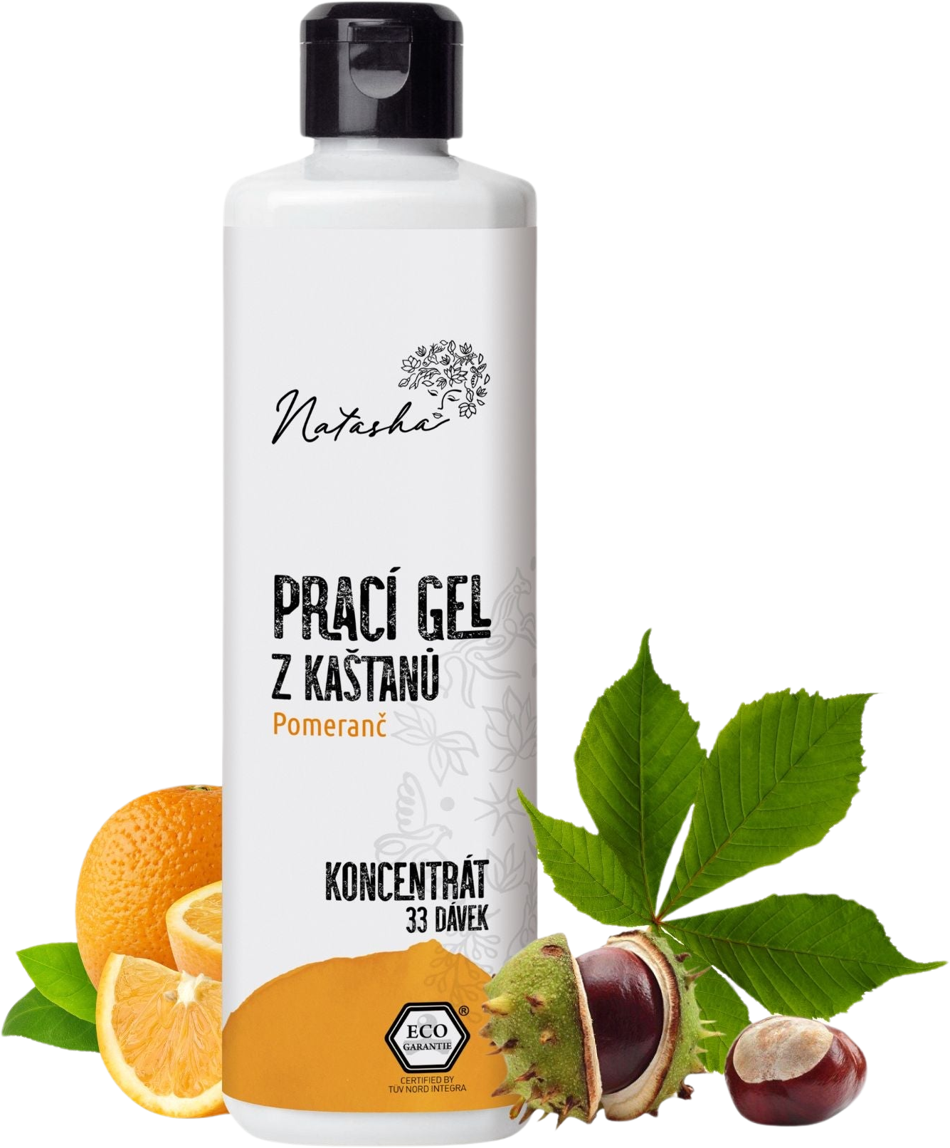 Natasha Prací gel z kaštanů - pomeranč koncentrát 500 ml