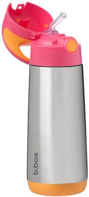 B.box Termoska na pití s brčkem - růžová/oranžová 500ml