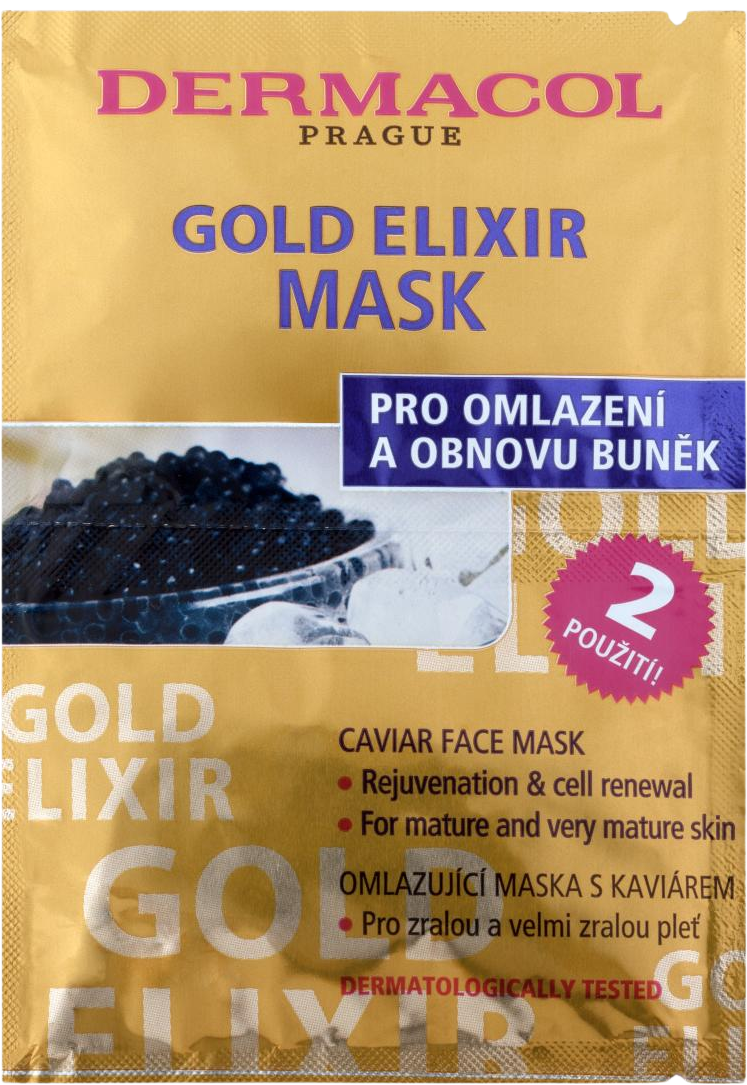 Dermacol Gold Elixir Maska jednorázová maska 2 x 8 g