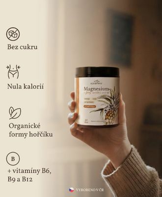 Herbyway Magnesium 3 formy hořčíku 1 200 mg, příchuť ananas