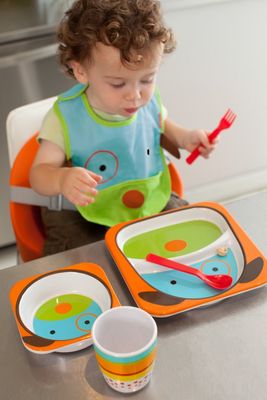 Skip Hop Zoo Jídelní set melaminový Pejsek 6m+ 2 ks