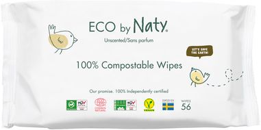 Eco by Naty Vlhčené ubrousky ECO by Naty bez vůně - pro citlivou pokožku 56 ks