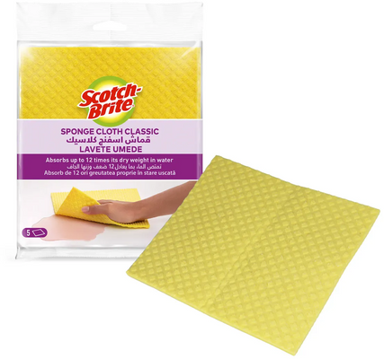 3M Scotch-Brite™ Classic houbová utěrka, žlutá 5 ks