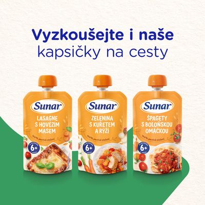 Sunar Příkrm stroganoff s hovězím a rýží 12m+, 235 g
