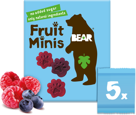 Bear Fruit Minis malina a borůvka 5 x 20