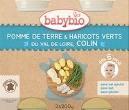 Babybio brambory a zelené fazolky s aljašskou treskou 2 x 200 g