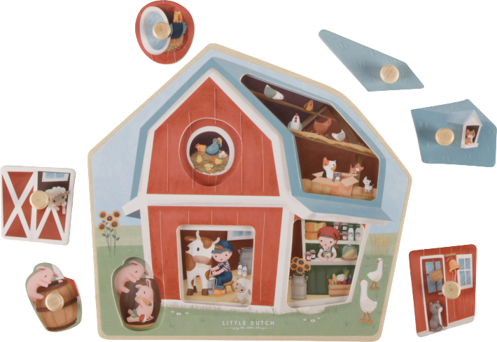 Little Dutch Puzzle vkládací dřevěné Farma