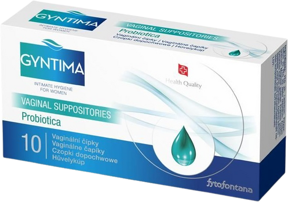 Gyntima Vaginální čípky probiotica 10 ks