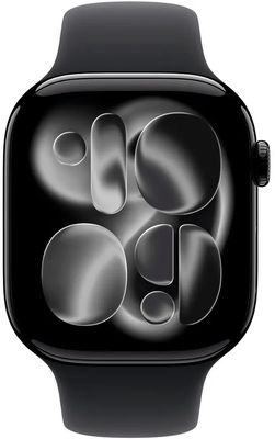 Apple Watch 11 GPS 42mm klavírně černý hliník - černý sportovní řemínek - M/L