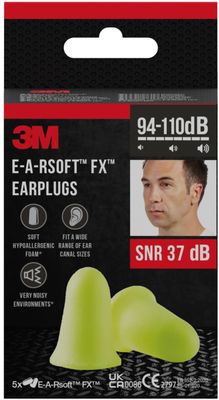3M Zátkové chrániče sluchu E-A-Rsoft™ FX™, SNR 37 dB, žluté 5 ks