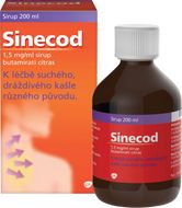 Sinecod 1,5mg/ml, sirup proti suchému kašli 200 ml