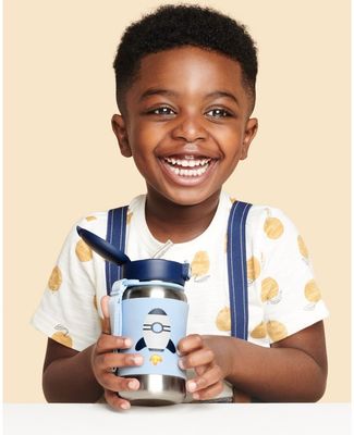 Skip Hop Spark Style Láhev s brčkem na vodu nerez Raketa 12m+ 350 ml