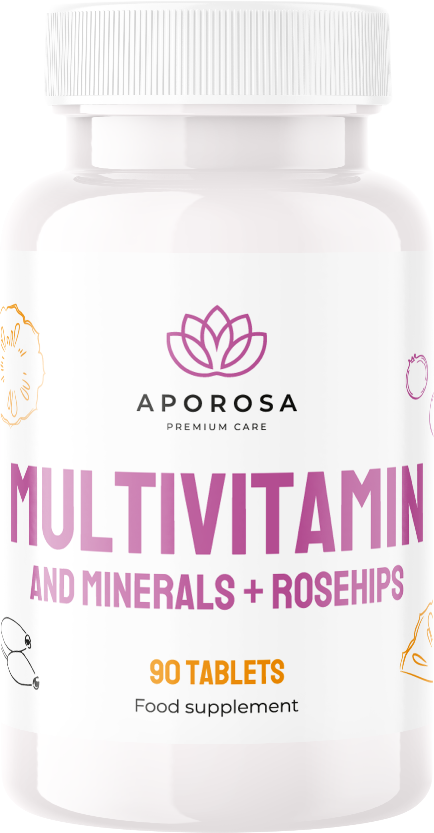 Aporosa Multivitamin a minerály s šípky 90 tablet