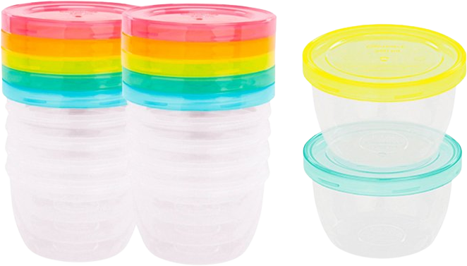 Badabulle Misky s víčky maxi fun colors sada 12 ks