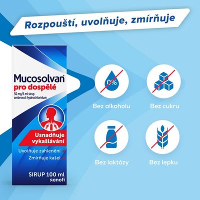 Mucosolvan pro dospělé 30mg/5ml sir., 100 ml