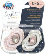 Canpol babies Set symetrických silikonových dudlíků 0-6m Bonjour Paris růžový 2 ks