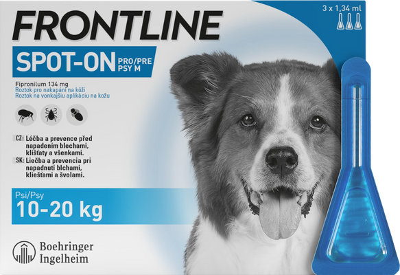 Frontline Spot On Dog M 10-20 kg 3 x 1.34 ml
