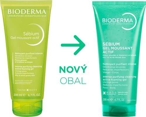 Bioderma Sébium Gel moussant actif intenzivní hloubkově čisticí gel pro mastnou pleť a akné 200 ml