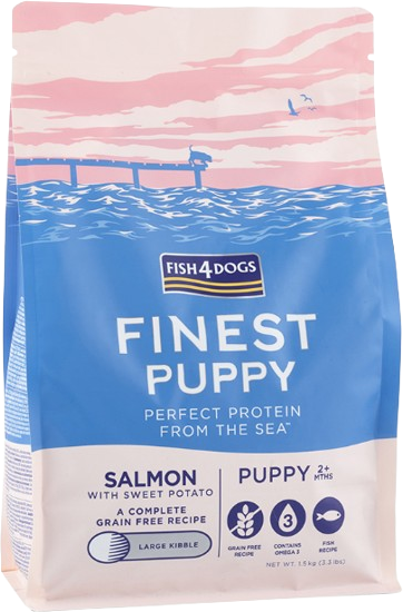 Fish4Dogs Granule velké pro štěňátka Finest losos se sladkými bramborami, 2m+ 6 kg
