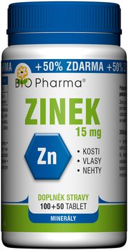 Bio Pharma Zinek 15 mg 150 tablet