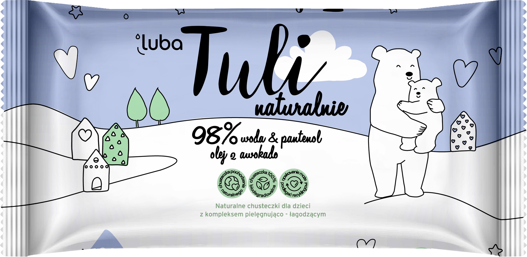Tuli baba nedves törlőkendők 98 % vízzel és pantenollal és 100 % avokádóolajjal 50 ks