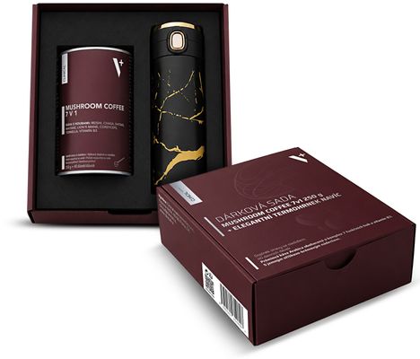 Clinical Dárková sada Mushroom Coffee 7v1 + elegantní termohrnek navíc