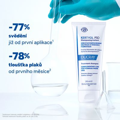 Ducray Kertyol PSO Pečující šampon navracející rovnováhu vlasové pokožce při psoriáze 200 ml