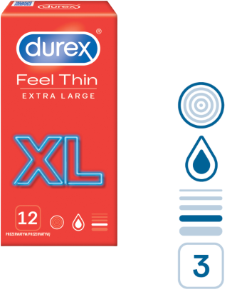 Durex Kondomy Feel Thin XL 12 ks
