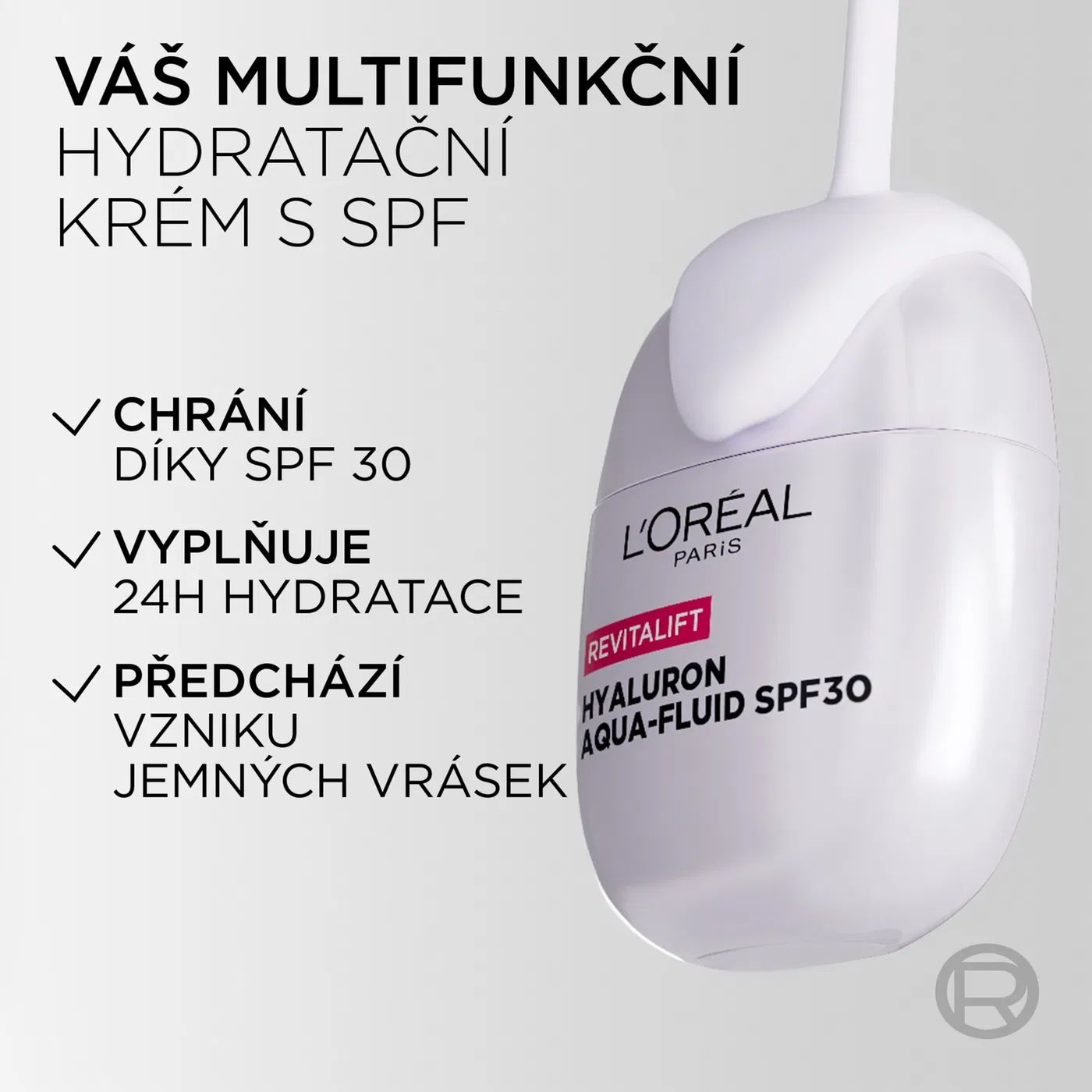 L'Oréal Paris Revitalift Filler SunPod Aqua Fluid s kyselinou hyaluronovou & SPF 30, 40 ml