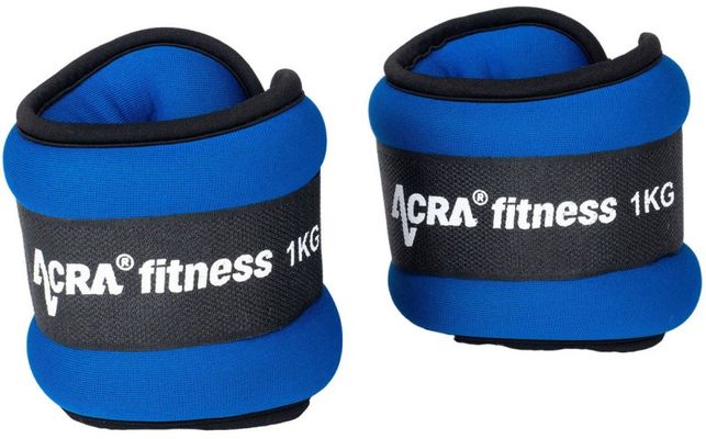 Acra Závaží na zápěstí/kotníky modrá 2 x 1 kg