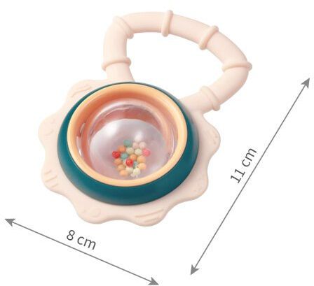 BabyOno Chrastítko s kousátkem Flower 3m+