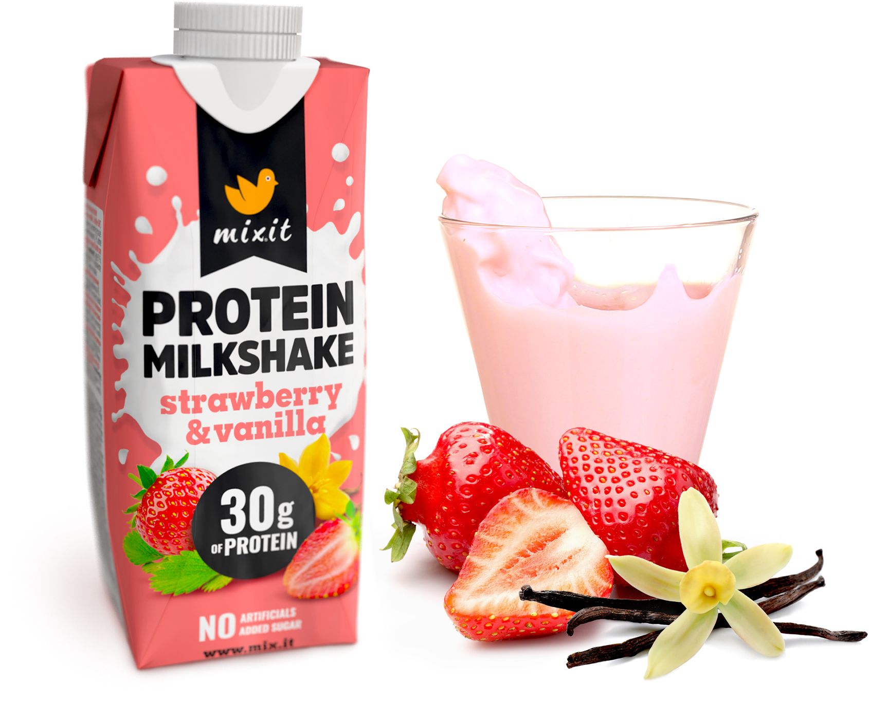Mixit Proteinový milkshake - Jahoda & vanilka 330 ml