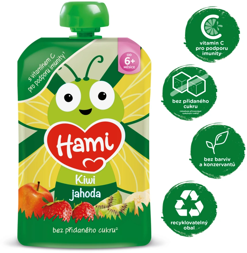 Hami Příkrm kapsička Kiwi a jahoda 100 g