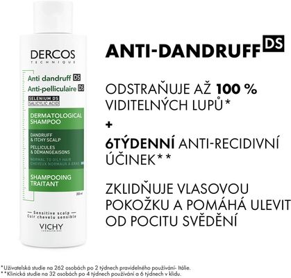 Vichy Dercos šampon proti lupům normální až mastné vlasy 200 ml
