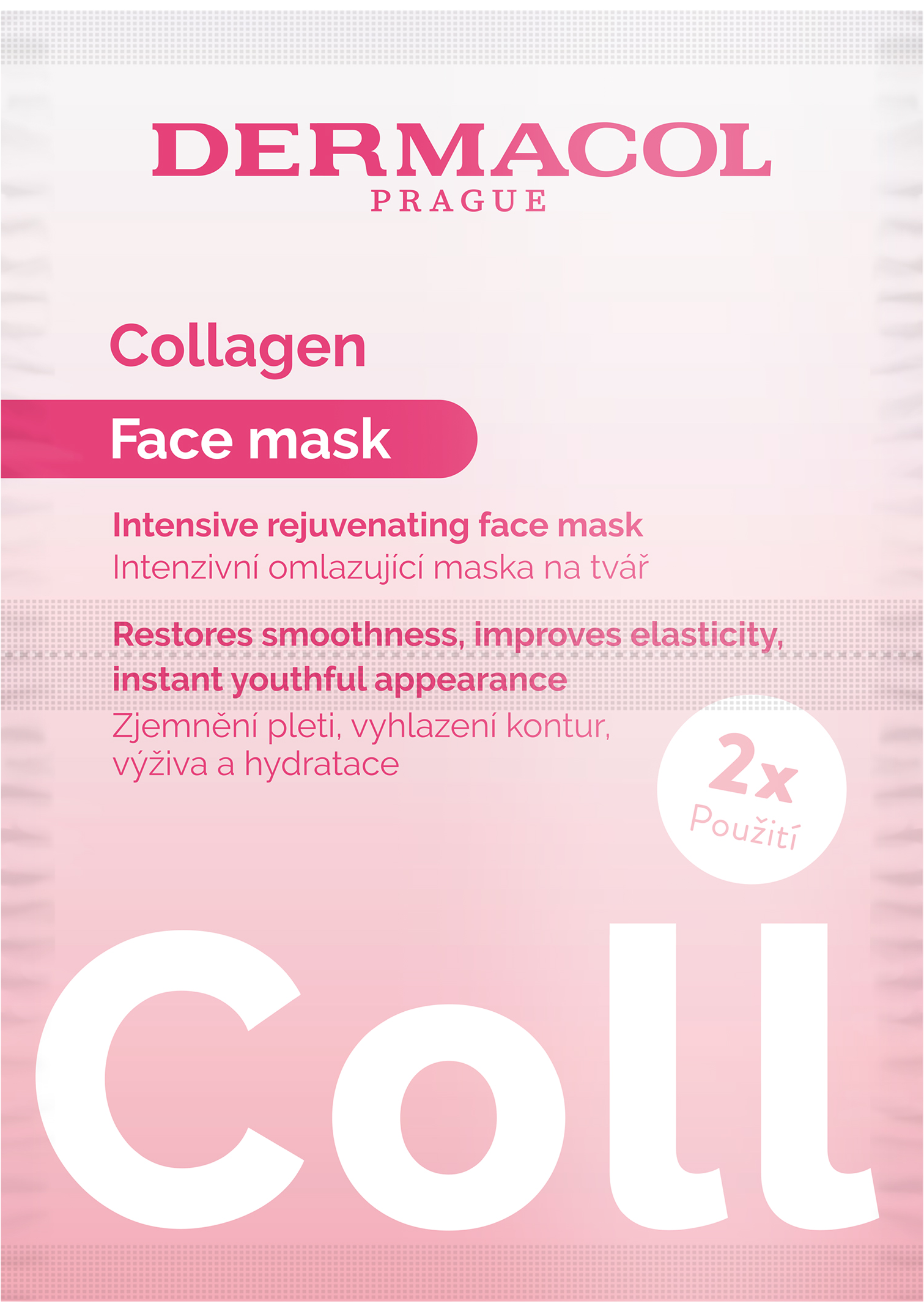 Dermacol Collagen Intenzivní omlazující pleťová maska 2 x 8 ml