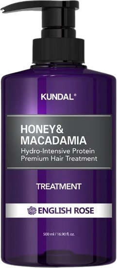 Kundal Honey&Macadamia Treatment - hydrointenzivní proteinová kůra na vlasy s anglickou růží 500 ml