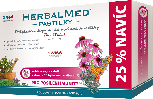 Dr.Weiss HerbalMed Echininacea-rakytník 30 pastilek