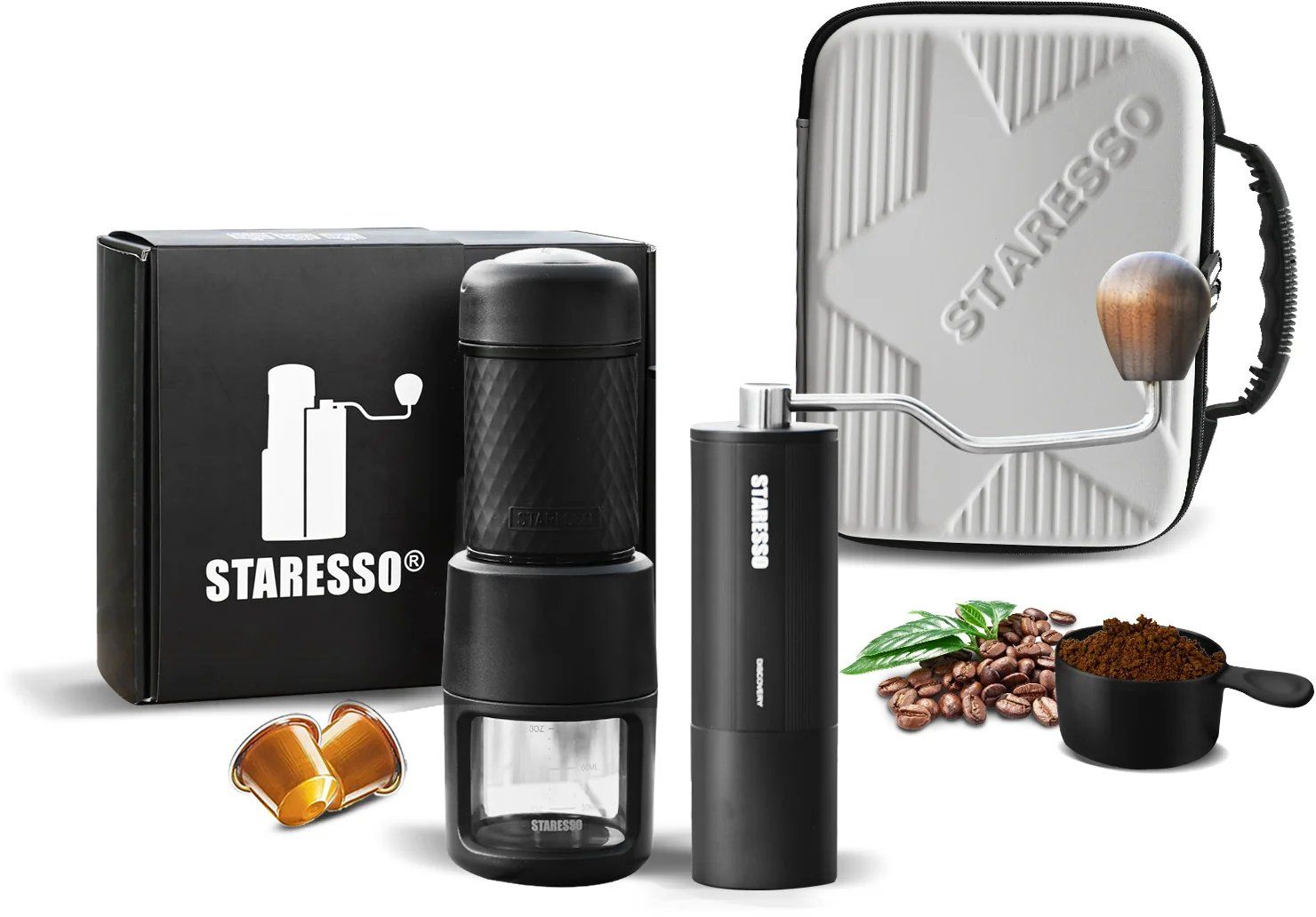 Staresso Cestovní sada Classic a ruční mlýnek Discovery D-6 Plus