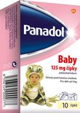 Panadol Baby 125mg, čípky ke snížení horečky u dětí 10 ks