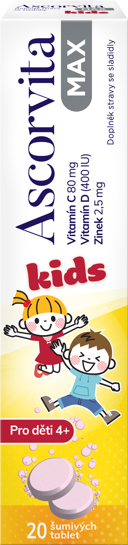 Ascorvita Max Kids 20 šumivých tablet
