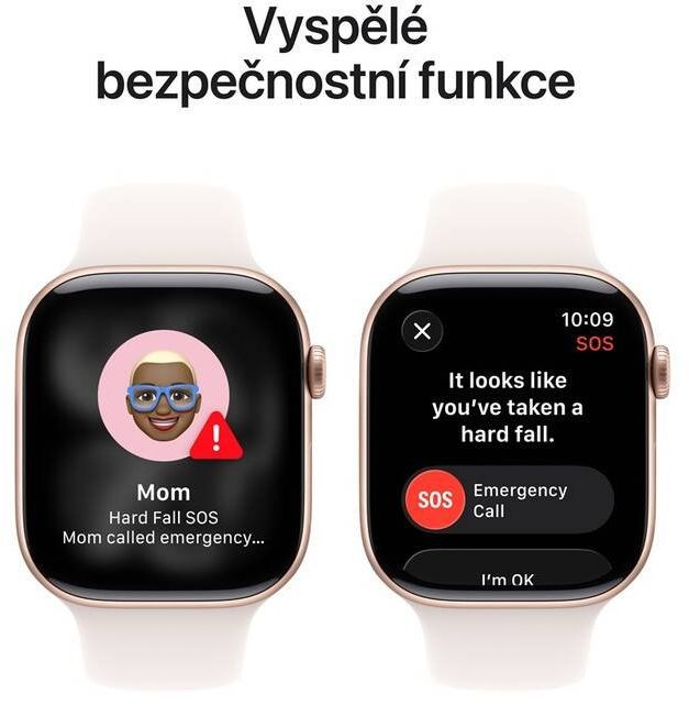 Apple Watch 11 GPS + Cellular 46mm Růžově zlatý hliník se světle ruměným sportovním řemínkem - M/L