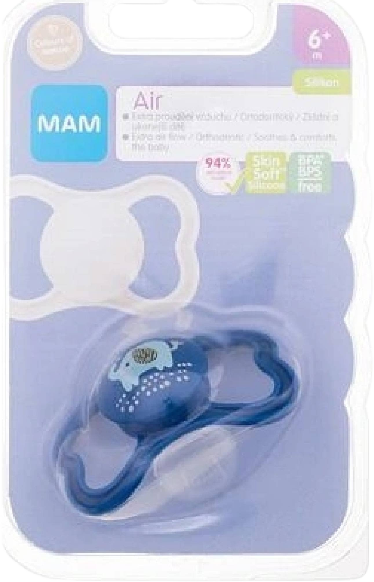 MAM Dudlík Air 6m+, modrý/slon
