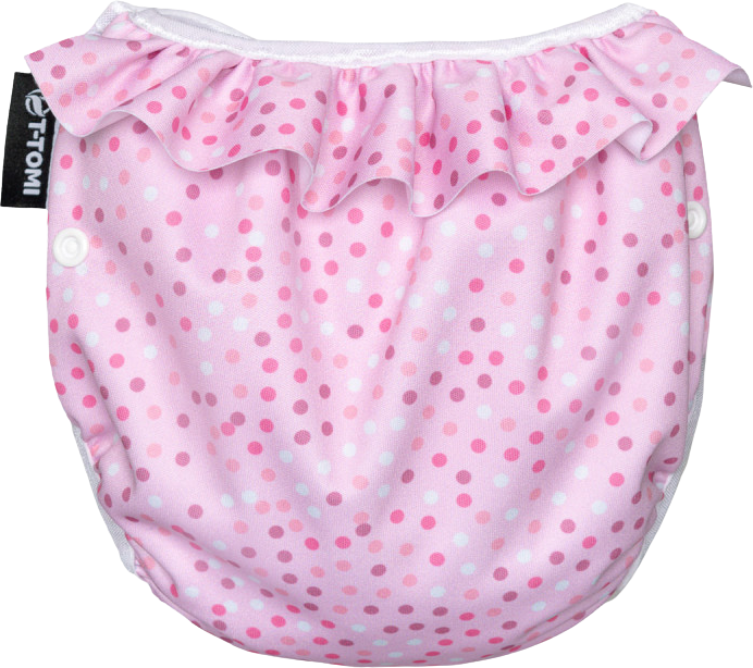 T-Tomi Plavky plenkové s volánkem, 5-15kg, Pink dots