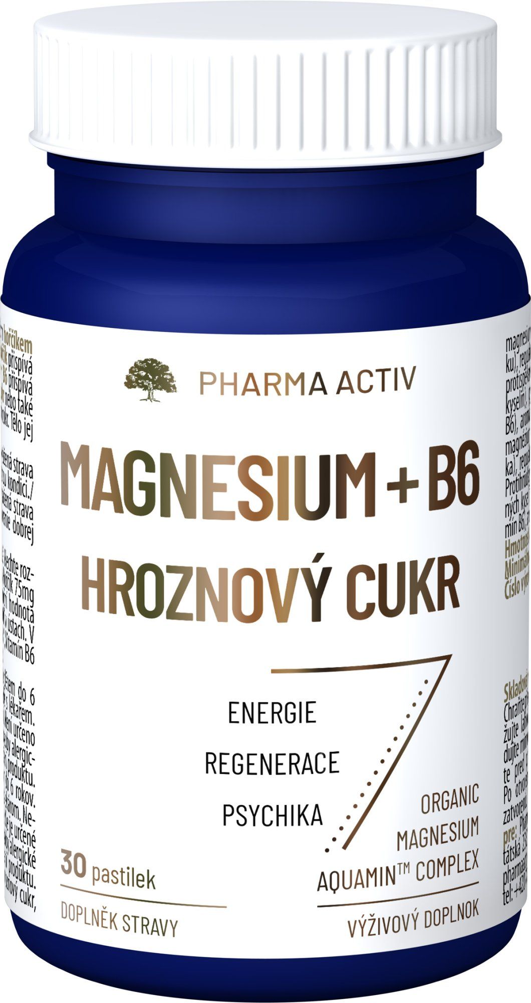 Pharma Activ Magnesium + B6 hroznový cukr 30 pastilek