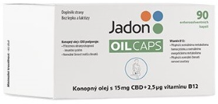 Jadon Oil caps CBD s konopným olejem 15mg CBD+B12, 90 kapslí