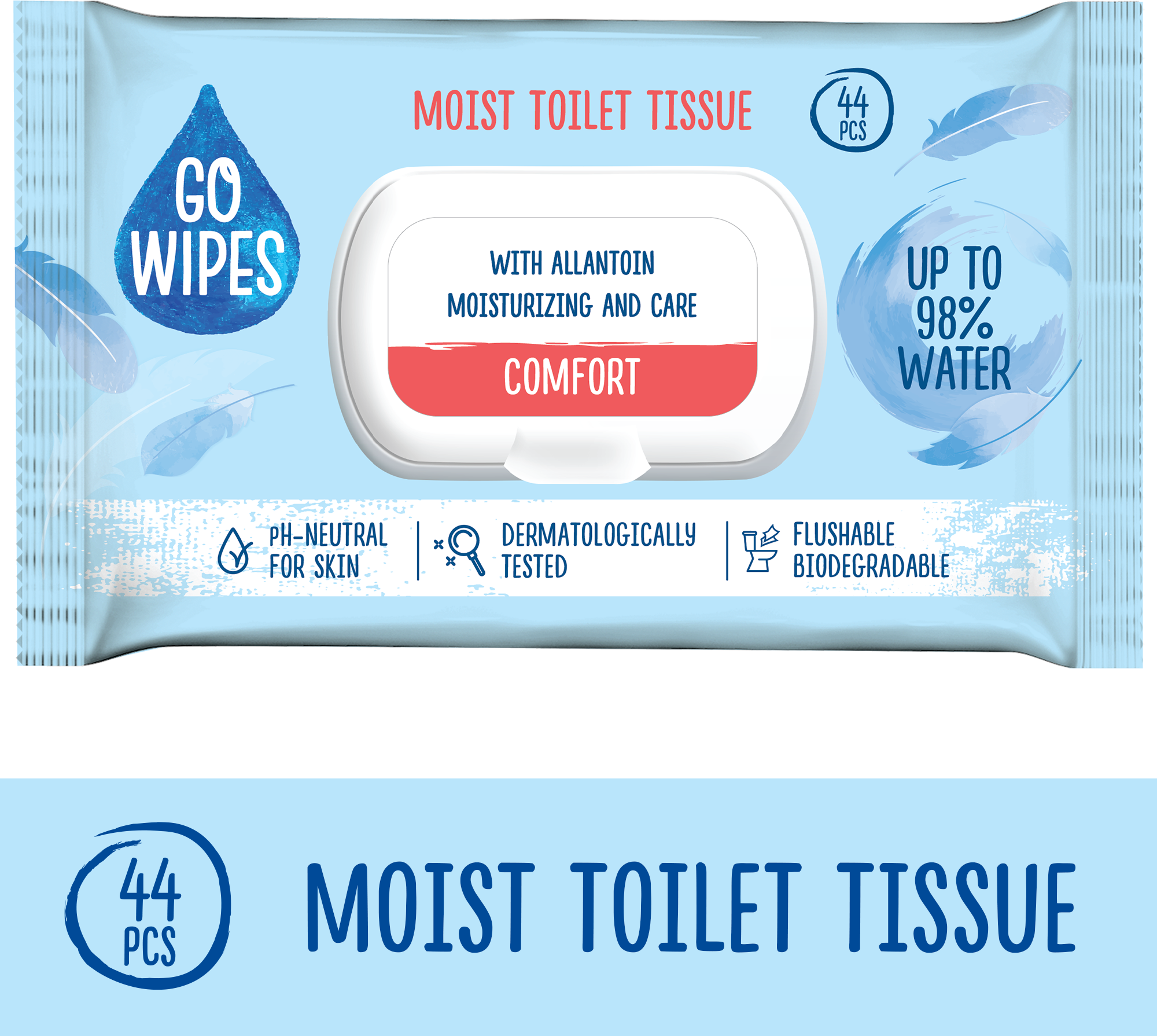 GoWipes Vlhčený toaletní papír Comfort 44 ks