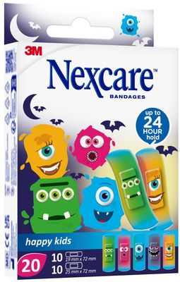 3M Nexcare Happy Kids náplast příšerky 20 ks